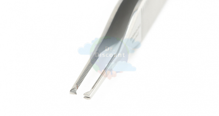 Пинцет хирургический Micro-Adson, 1x2-зубый, прямой, длина 12 см